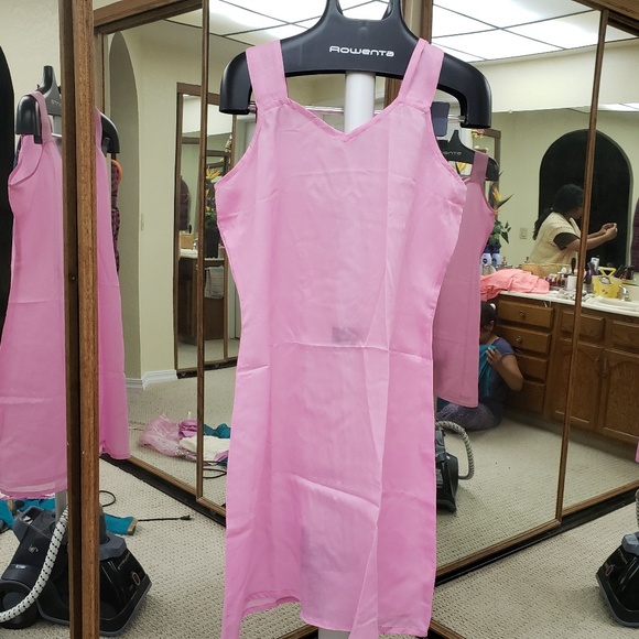 Pink suit with slip- churidaar style - Picture 4 of 5